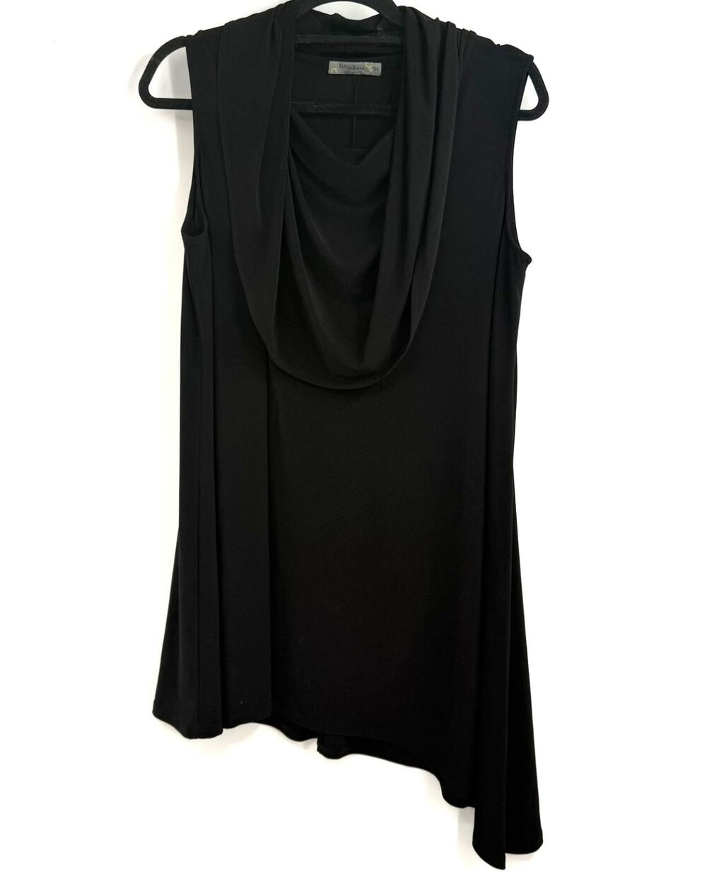 Chalet et Ceci Tunic Top Women’s Medium Cowl Neck Sleeveless Lagenlook Y53D80